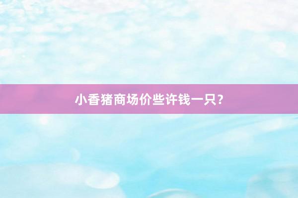 小香猪商场价些许钱一只？